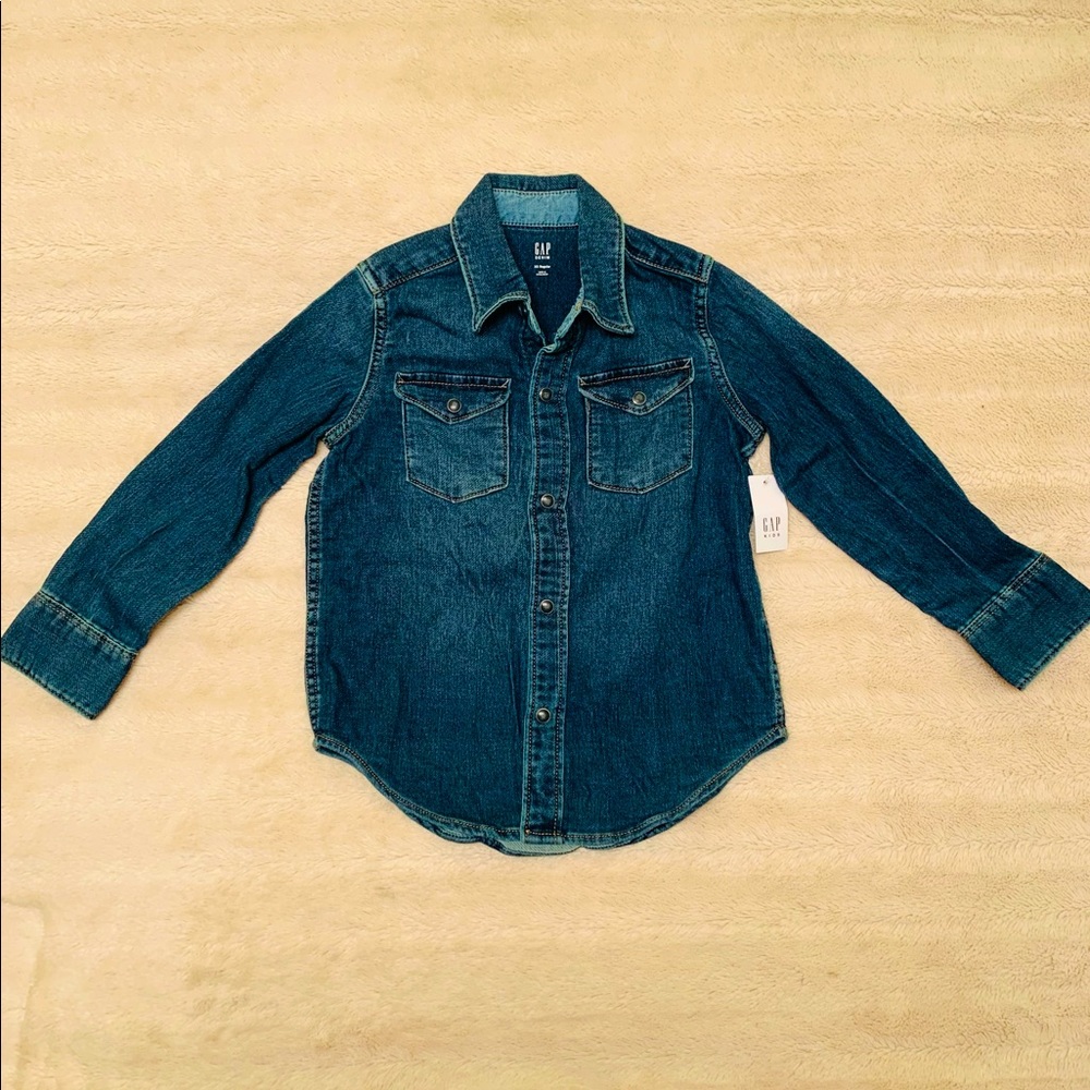 NWT Boys Gap Denim Button-up (snaps!) Shirt